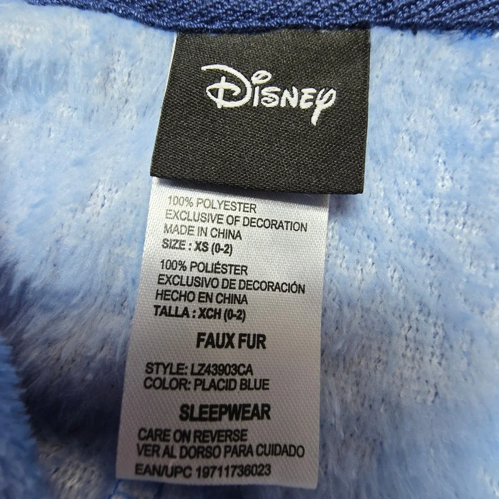 Disney Stitch One Piece Pajamas Sleepwear‎ Hooded Zip Up Adult XS Plush Lounge